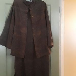 2 piece silk suit